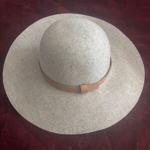 Maurices Light Gray Hat with Tan Band